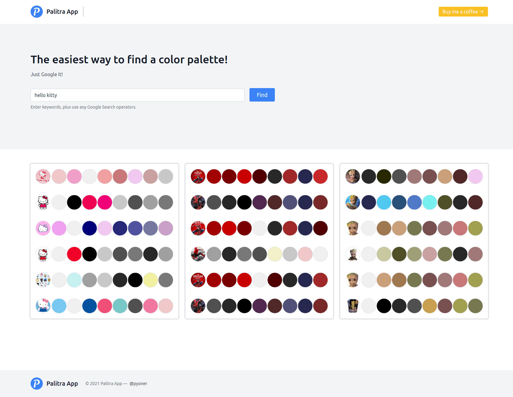The easiest way to find a color palette - Palitra App