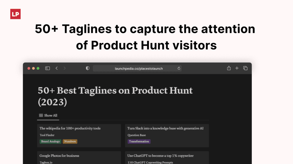 50+ Best Taglines on Product Hunt (2023)