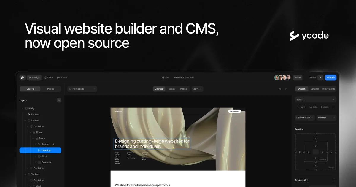 YCode | Visual programming tool to build and host advanced web apps